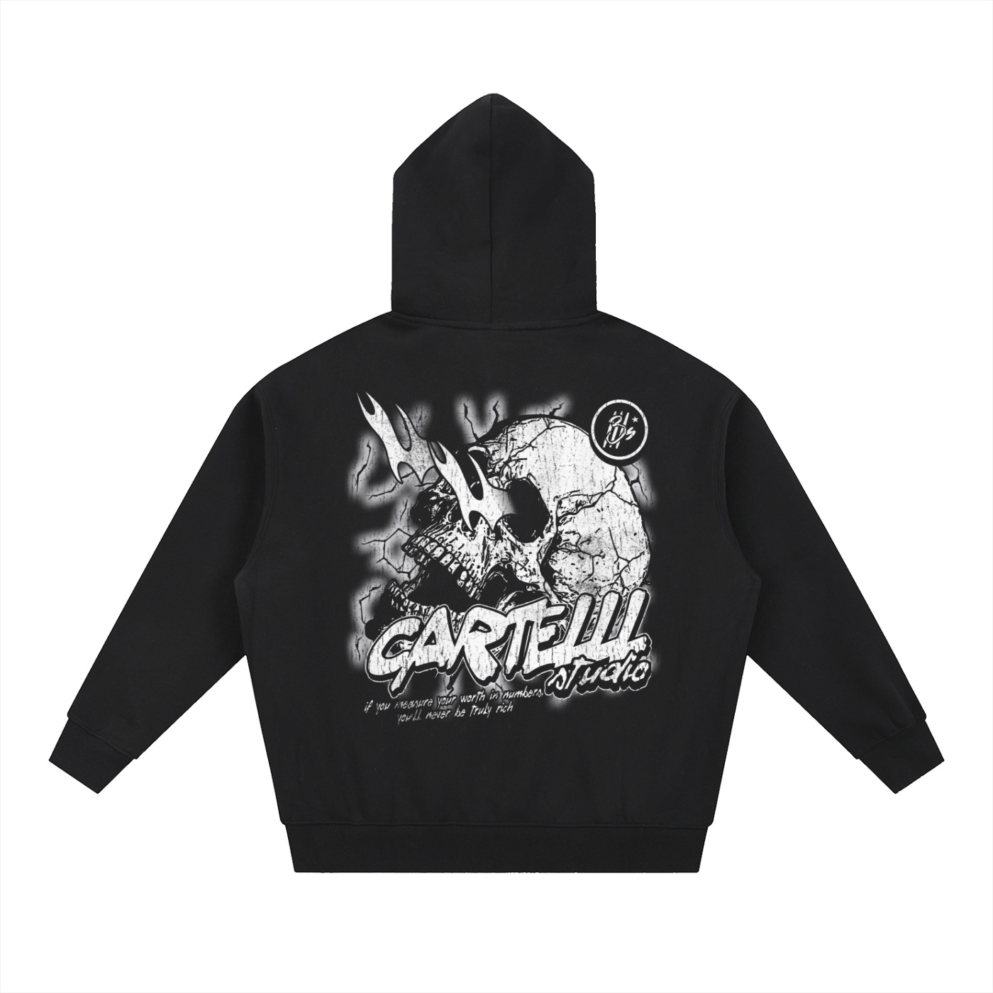 3llls Skull Oversized Fleece Boxy Jacket - Image 4