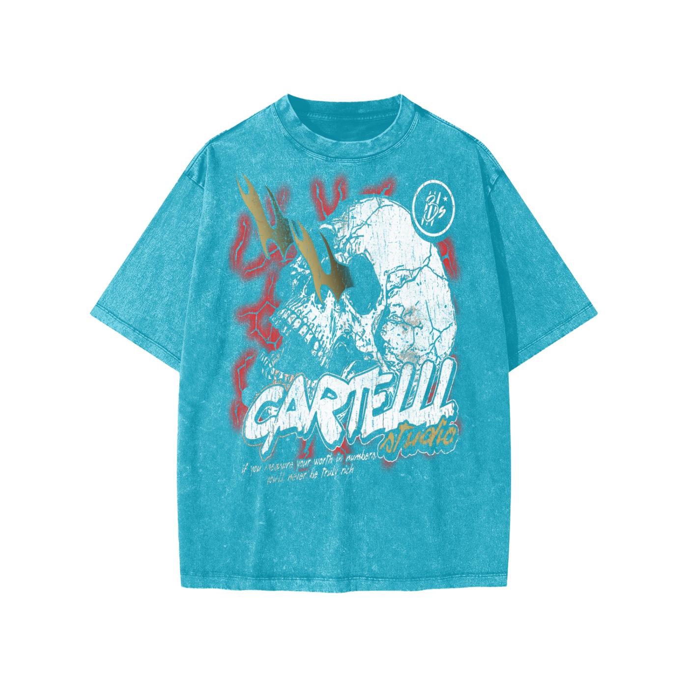 Cartelll Skull Snow Washed Kids' T-Shirt - Image 3