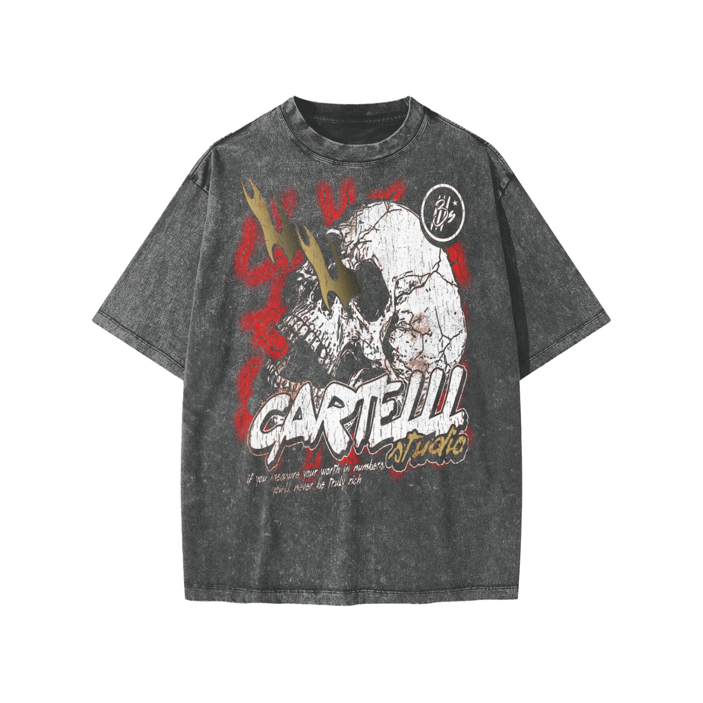 Cartelll Skull Snow Washed Kids' T-Shirt - Image 7